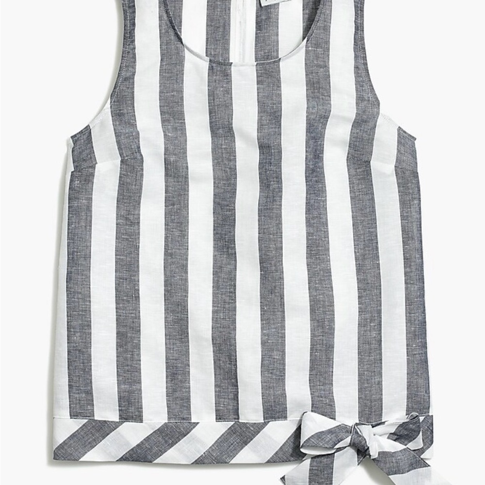 J. Crew Grey and White Striped Top